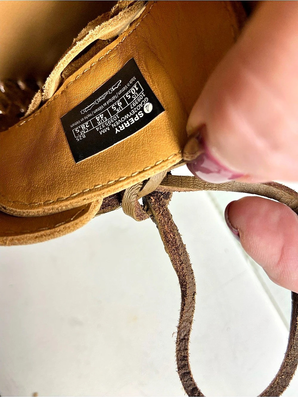 Sperry Gold Cup Woven Leather Boat Shoes Tan Men’s 10.5 NIB - Picture 12 of 16
